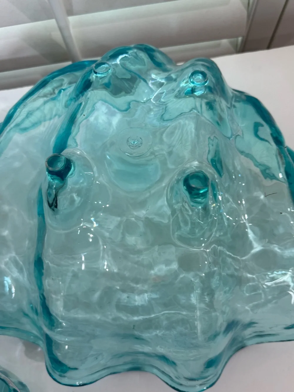 Plastic Clam Shell  Iced Blue Serving Dish Set For Salad Pasta Chips W Dip